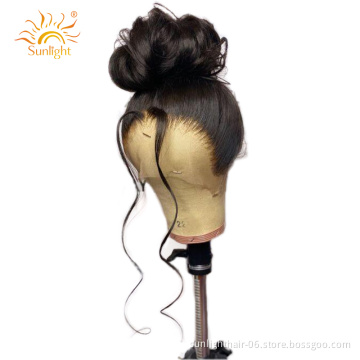 Sunlight Body Wave Virgin Hair Front Human 40 Inch 13x6 Pre Plucked  Hd Transparent Lace Frontal Wigs
